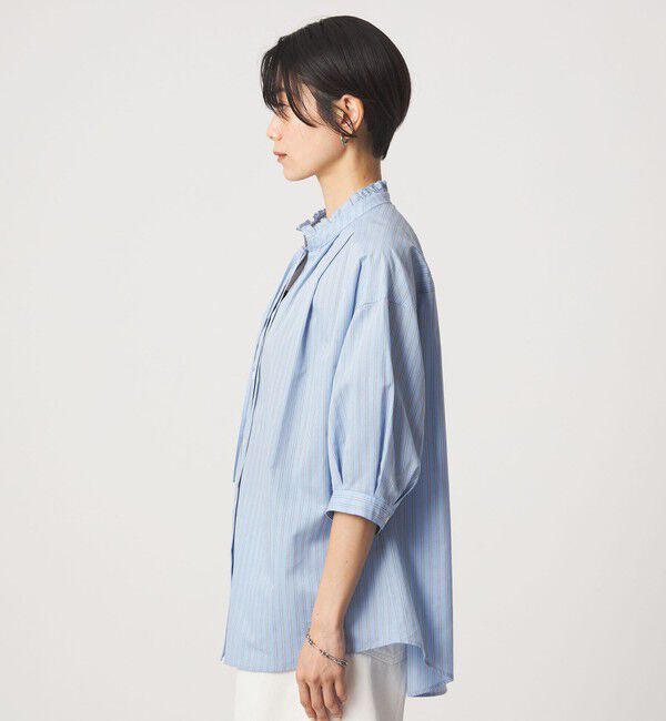 UNITED ARROWS green label relaxing「フリル ネック ショートスリーブ ブラウス」|シャツ・ブラウス|