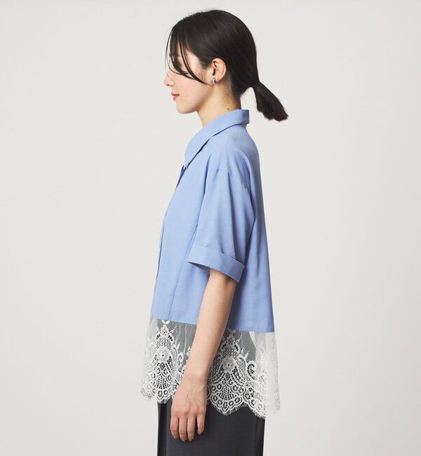 UNITED ARROWS green label relaxing「【WEB限定】＜at ease＞スソ レース ブラウス UVカット 通気性」|シャツ・ブラウス|