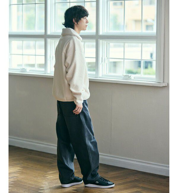 LACOSTE「ハイネックハーフジップ オーバーサイズブークレフリースブルゾン」|ブルゾン・スタジャン|
