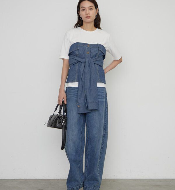  「バレルレッグデニムパンツ」|デニム|
