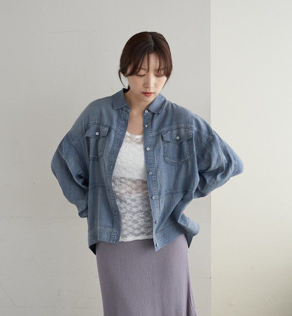  「【再入荷】シアーデニムシャツ」|シャツ・ブラウス|