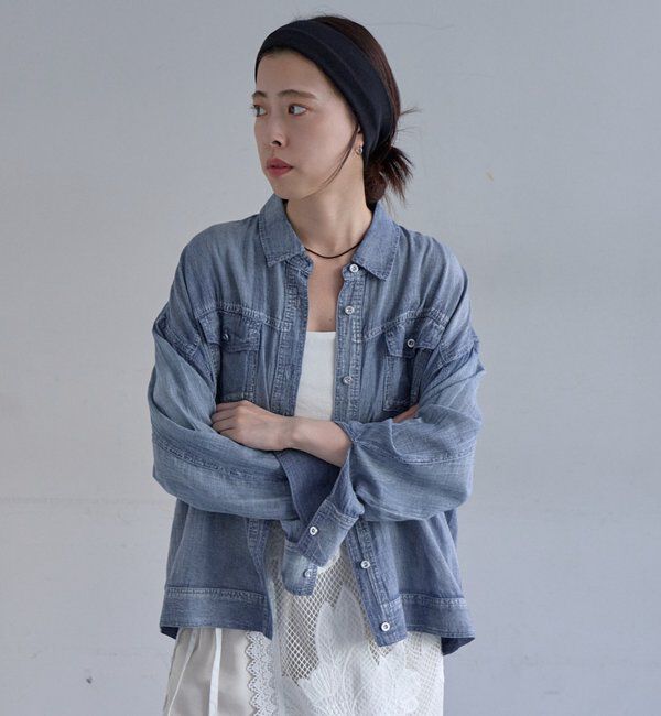  「【再入荷】シアーデニムシャツ」|シャツ・ブラウス|
