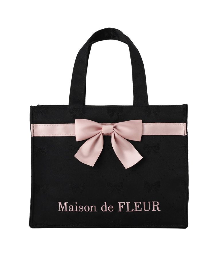 Maison de FLEUR「リボンジャカードスクエアトートバッグ」|トートバッグ|