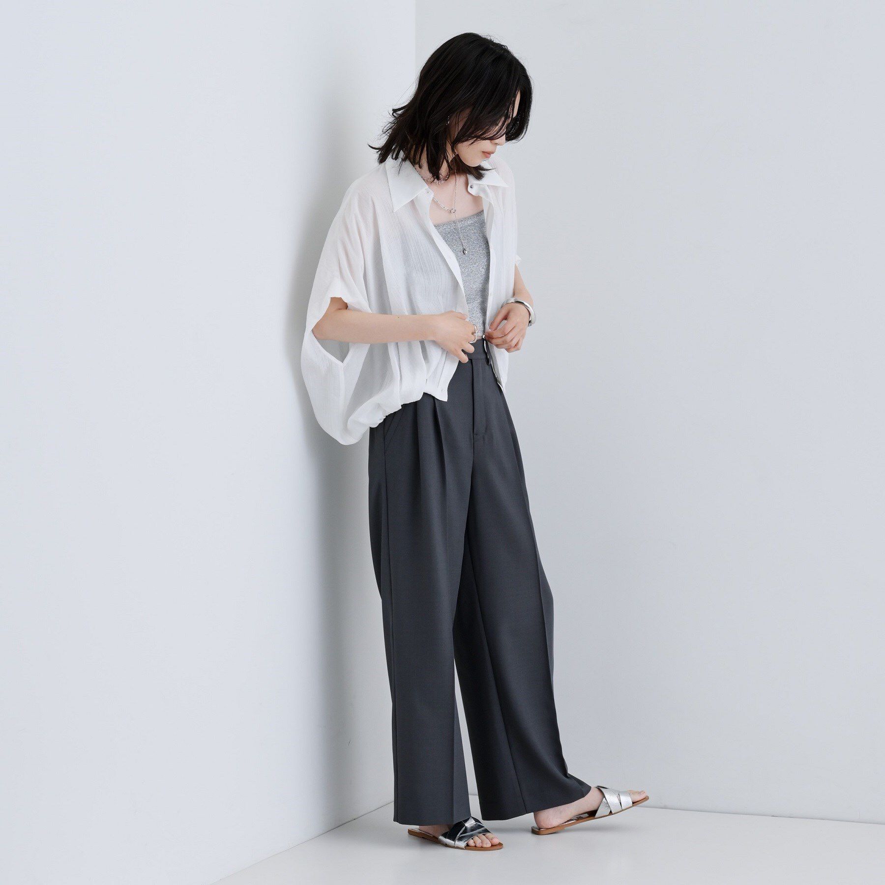 GALLEST「【一部店舗限定】カップ付きラメキャミソール」|キャミソール|