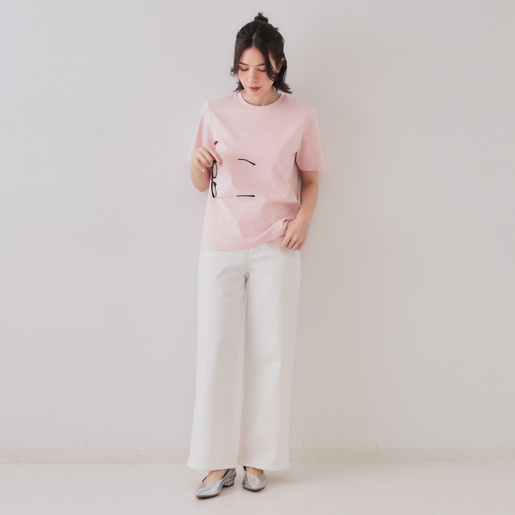 OPAQUE.CLIP「《5色展開／SS-LLサイズ》ベーシックTシャツ【UV／接触冷感／洗濯機洗い可】」|Tシャツ・カットソー|