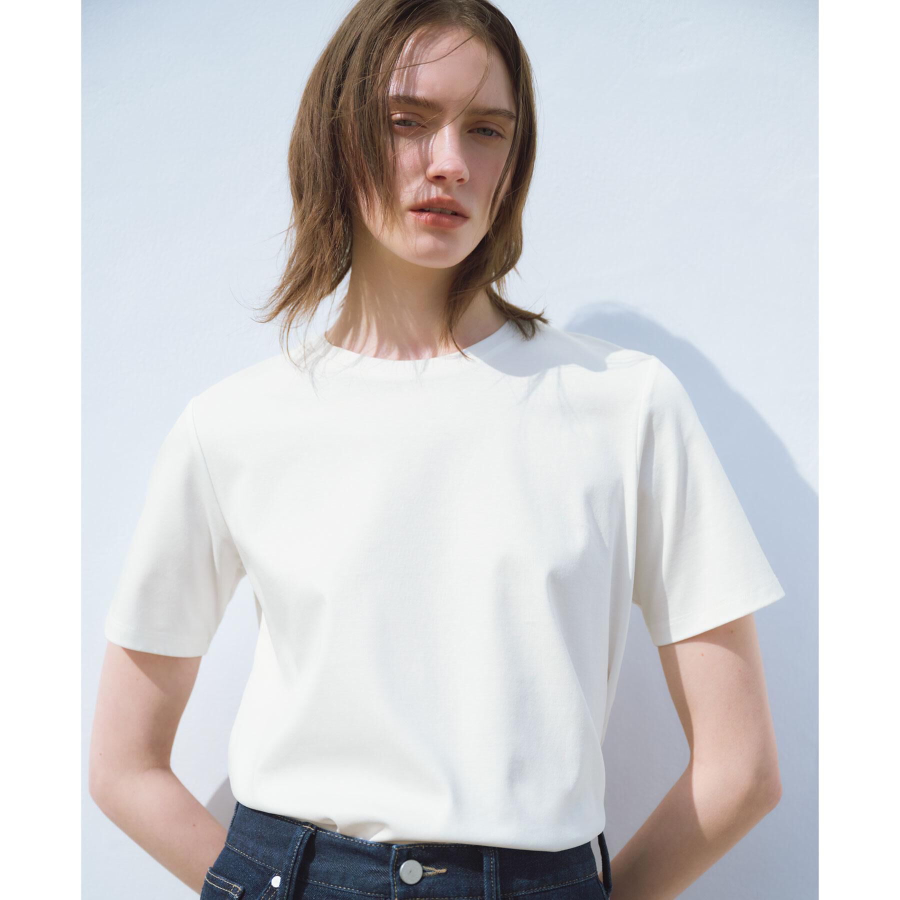 OPAQUE.CLIP「《5色展開／SS-LLサイズ》ベーシッククルーネックTシャツ【接触冷感／洗濯機洗い可】」|Tシャツ・カットソー|