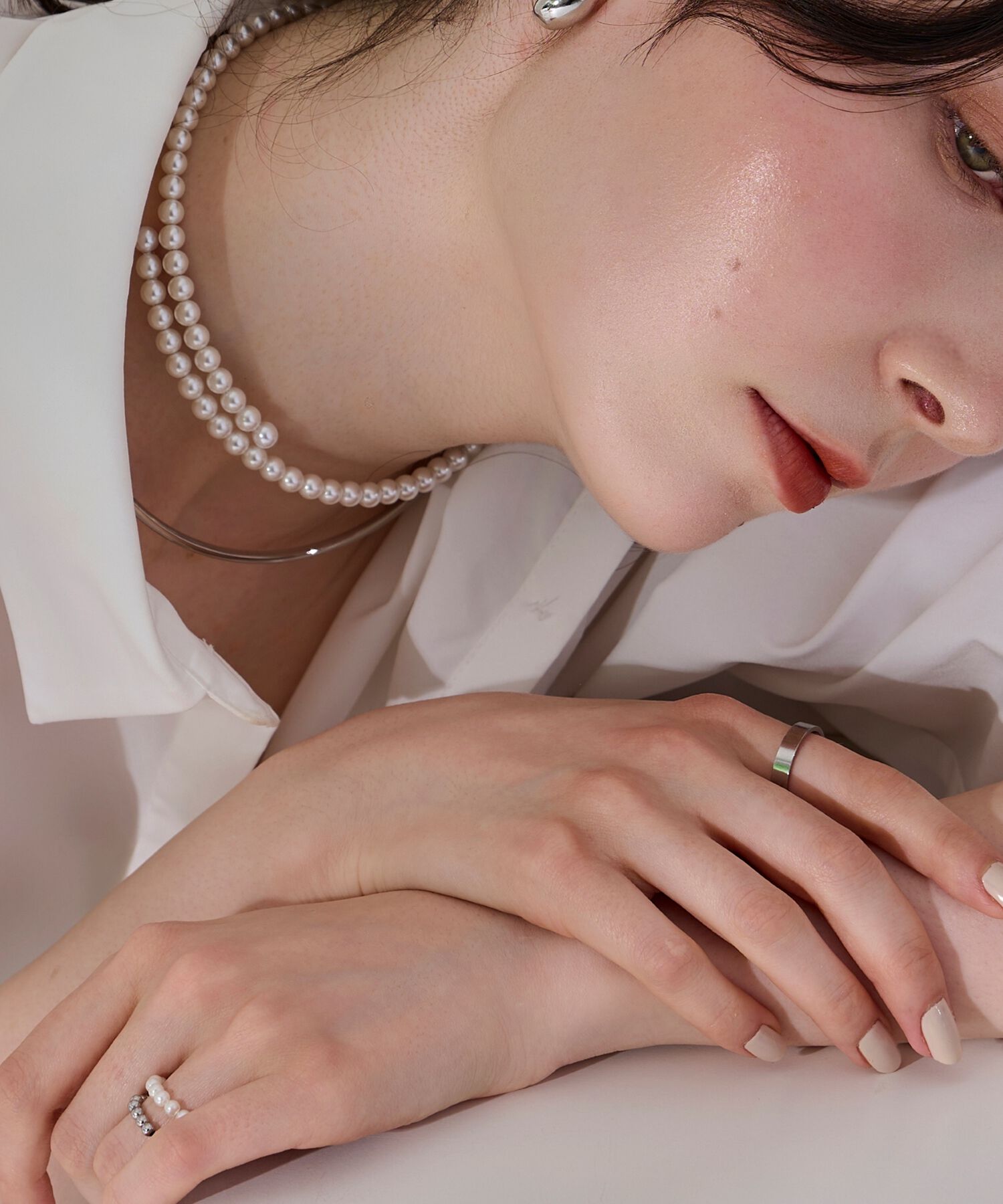 Phoebe「【伸びるリング】バブルフィットリング　パール3mm」|リング|
