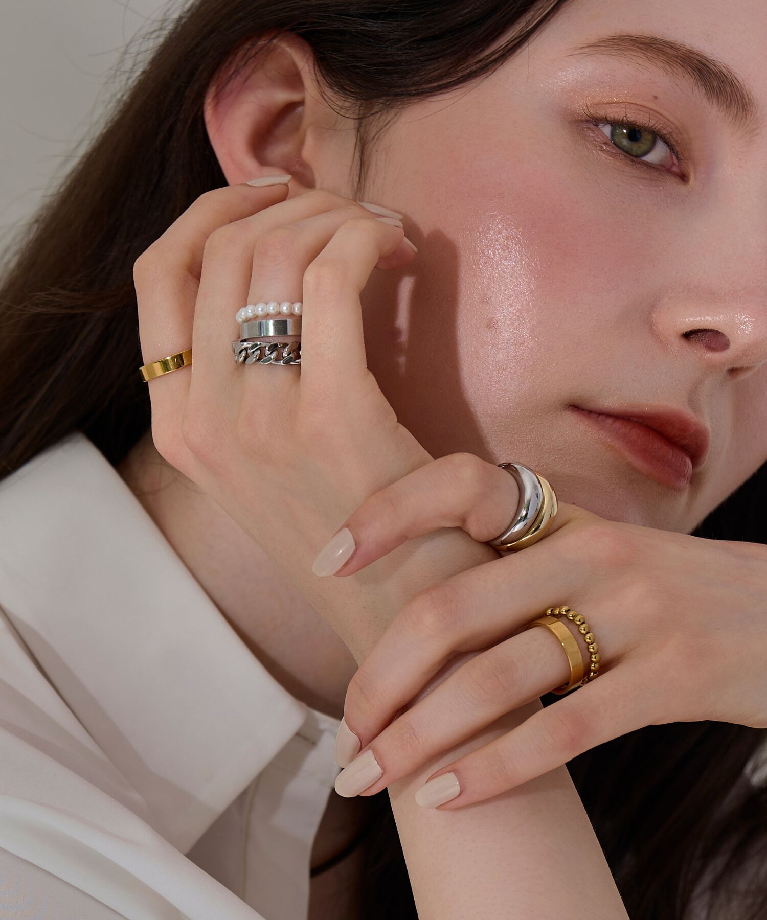 Phoebe「【伸びるリング】バブルフィットリング　パール3mm」|リング|