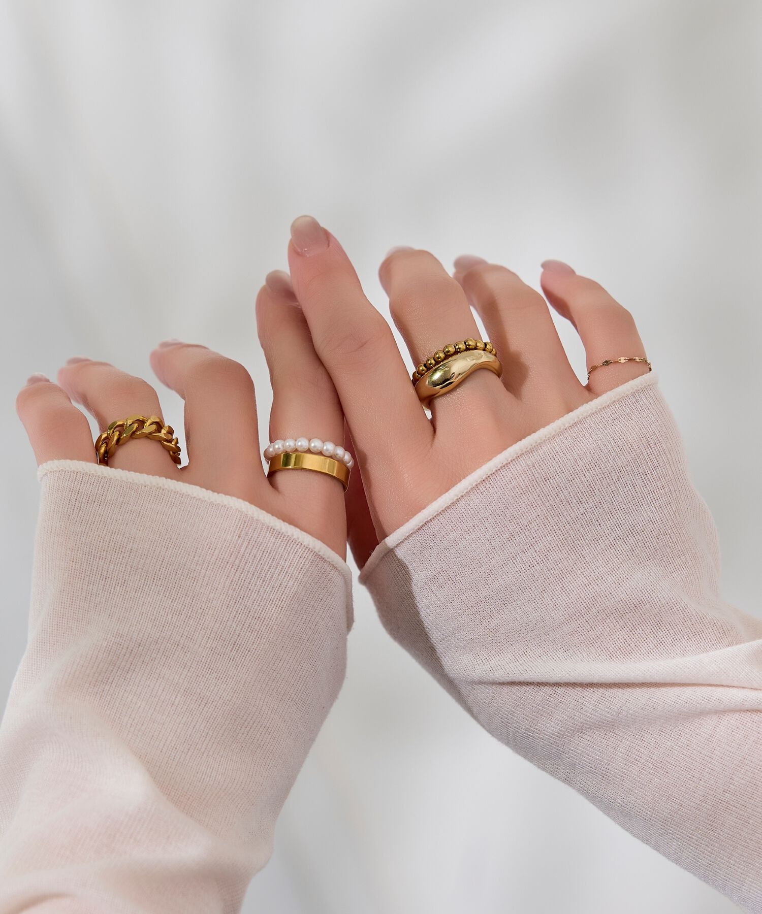 Phoebe「【伸びるリング】バブルフィットリング　パール3mm」|リング|
