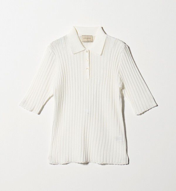 UNITED ARROWS「シアー リブ ポロニット ‐ウォッシャブル‐」|ニット・セーター|OFF WHITE