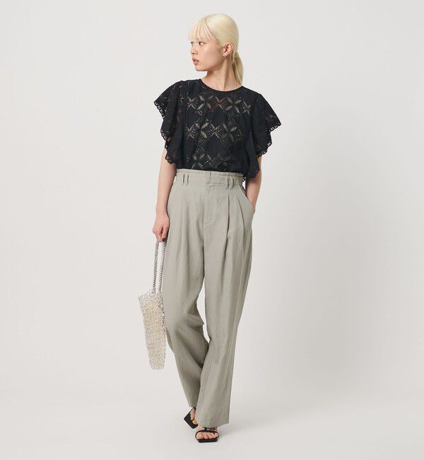 BEAUTY&YOUTH UNITED ARROWS「麻ブレンド バックゴム タック ワイドパンツ」|チノ|OLIVE