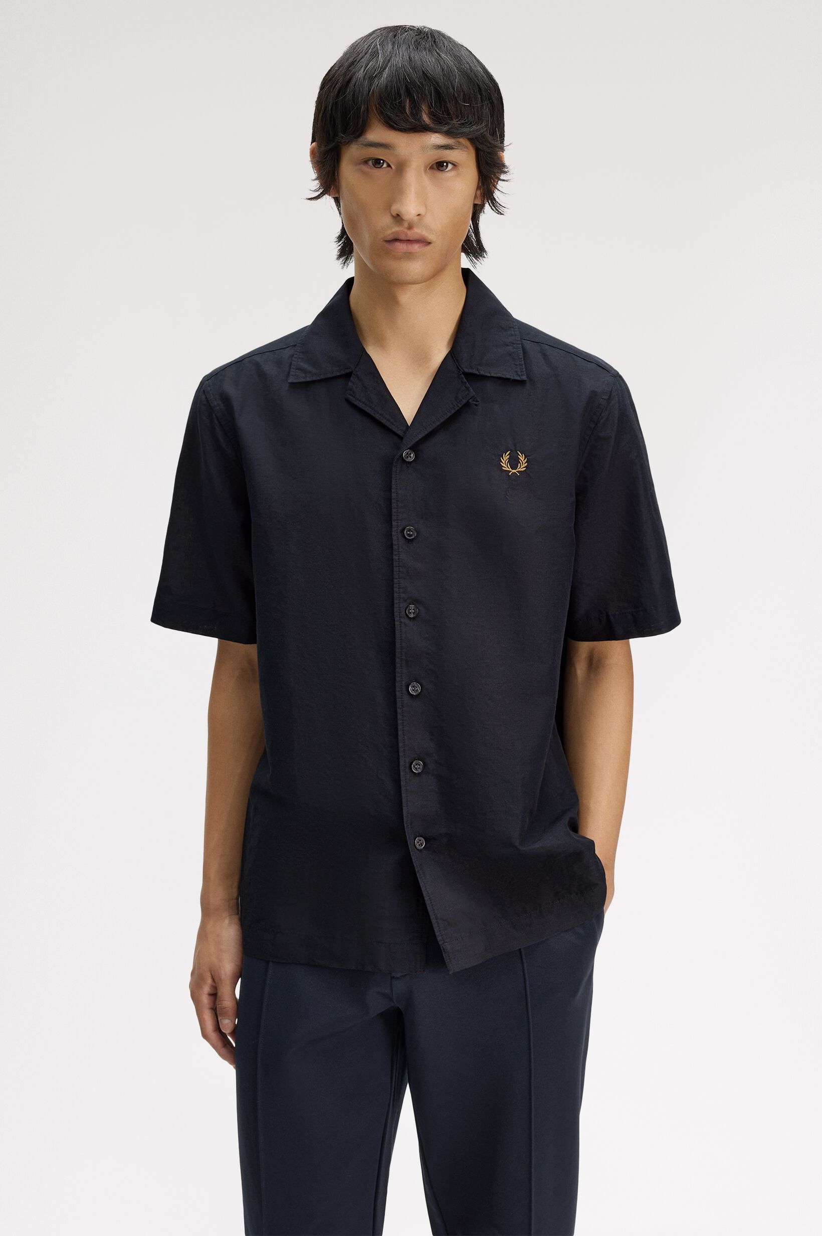 FRED PERRY 「Linen Blend Revere Collar Shirt／リネンブレンドオープンカラーシャツ」|シャツ・ブラウス|
