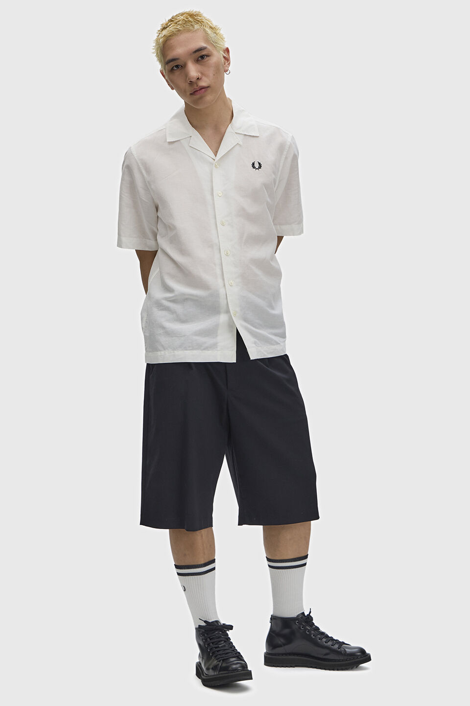 FRED PERRY 「Linen Blend Revere Collar Shirt／リネンブレンドオープンカラーシャツ」|シャツ・ブラウス|
