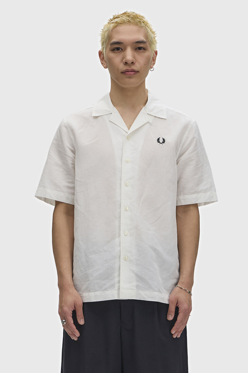 FRED PERRY 「Linen Blend Revere Collar Shirt／リネンブレンドオープンカラーシャツ」|シャツ・ブラウス|