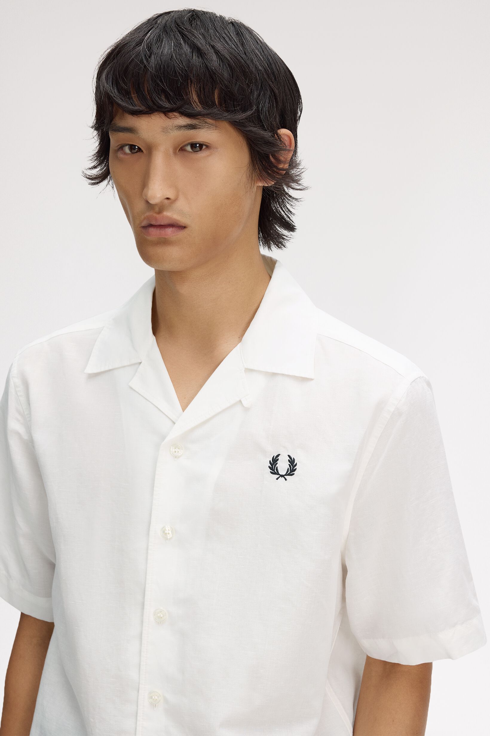 FRED PERRY 「Linen Blend Revere Collar Shirt／リネンブレンドオープンカラーシャツ」|シャツ・ブラウス|