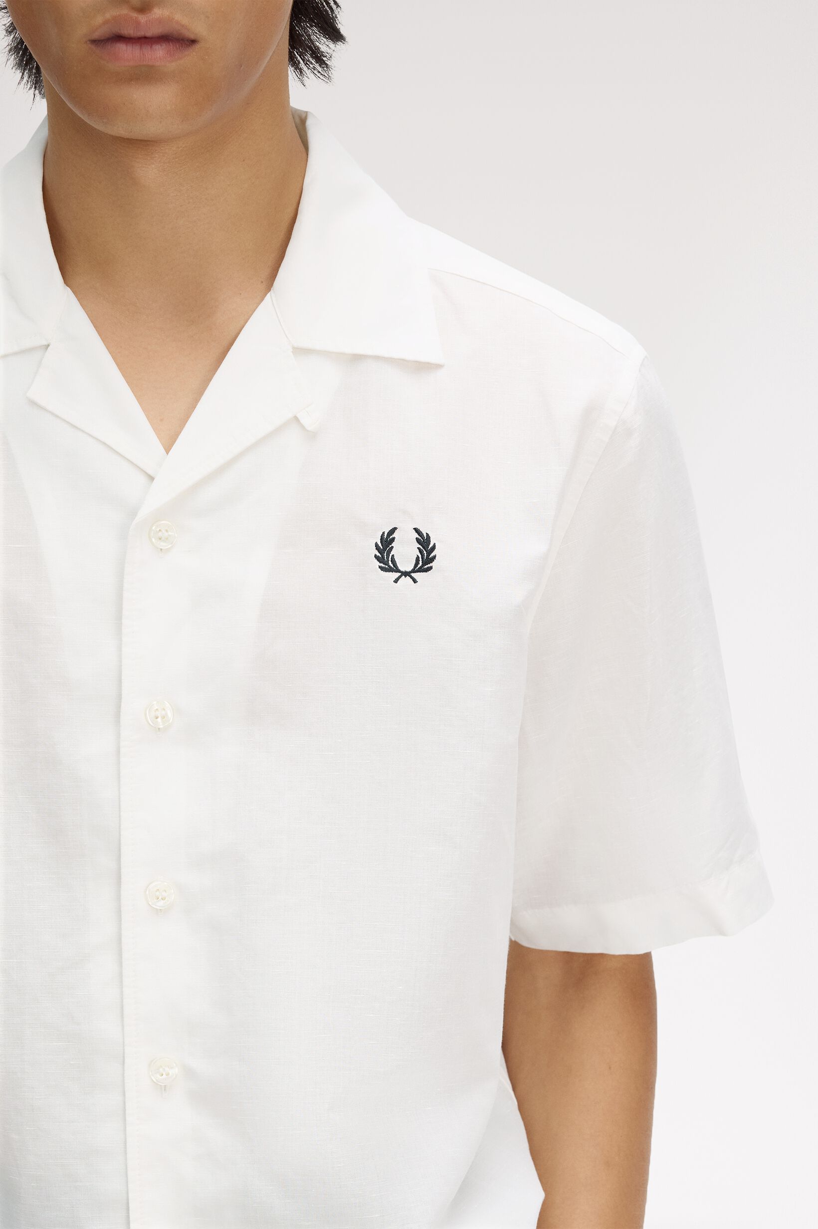 FRED PERRY 「Linen Blend Revere Collar Shirt／リネンブレンドオープンカラーシャツ」|シャツ・ブラウス|
