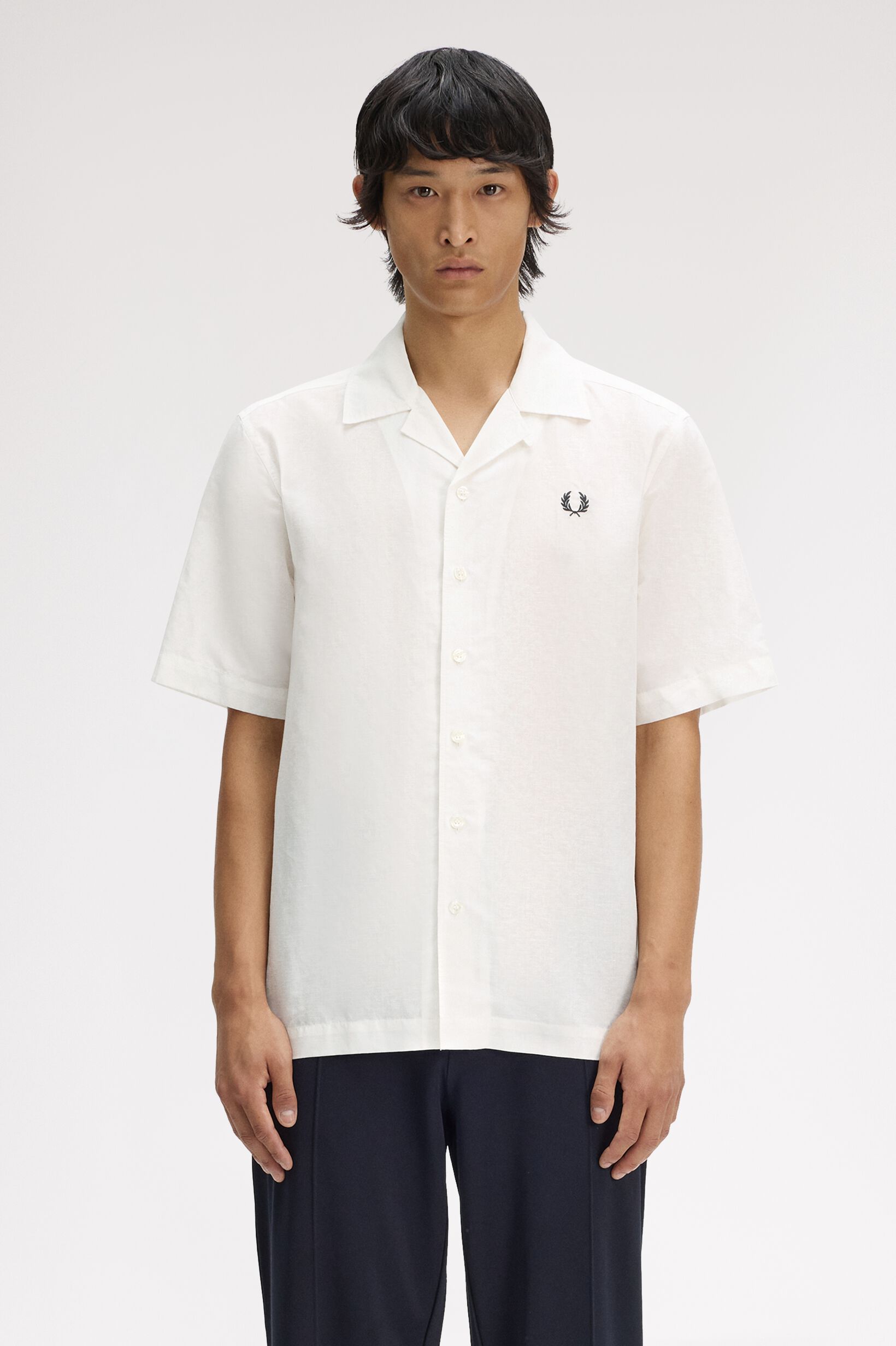 FRED PERRY 「Linen Blend Revere Collar Shirt／リネンブレンドオープンカラーシャツ」|シャツ・ブラウス|