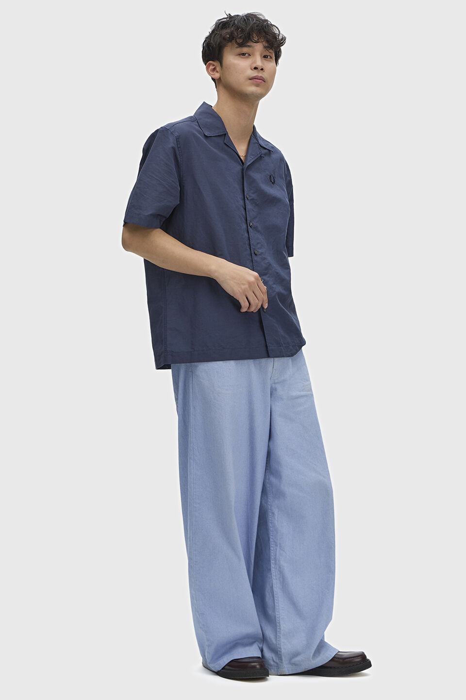 FRED PERRY 「Linen Blend Revere Collar Shirt／リネンブレンドオープンカラーシャツ」|シャツ・ブラウス|