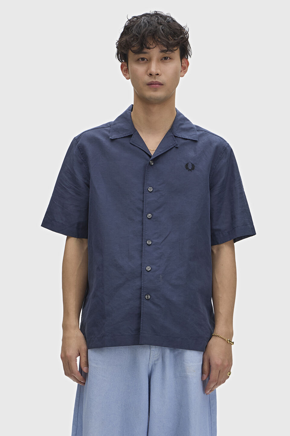 FRED PERRY 「Linen Blend Revere Collar Shirt／リネンブレンドオープンカラーシャツ」|シャツ・ブラウス|