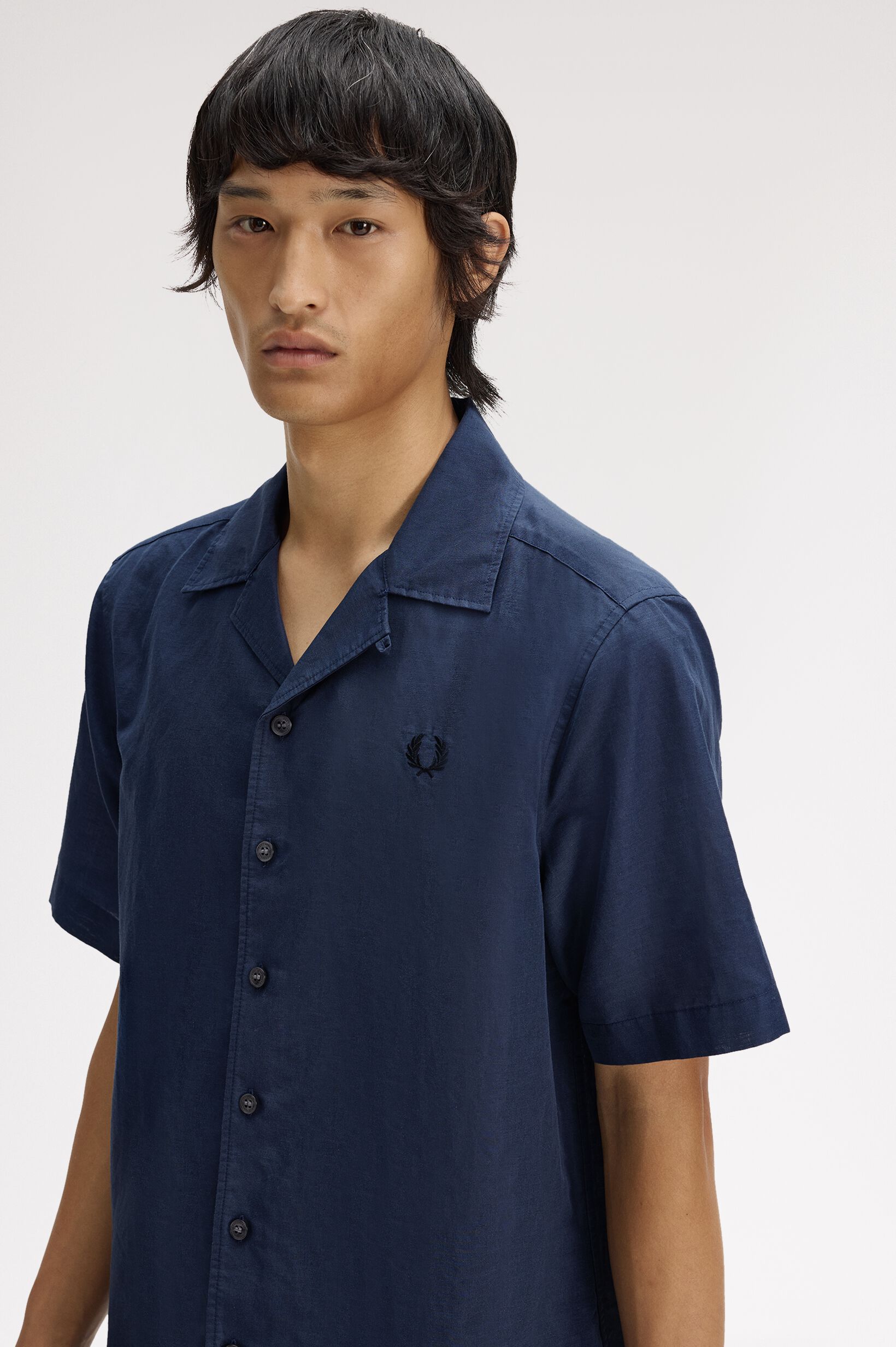 FRED PERRY 「Linen Blend Revere Collar Shirt／リネンブレンドオープンカラーシャツ」|シャツ・ブラウス|