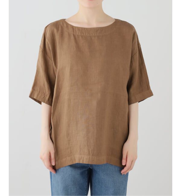 journal standard luxe「【ARMEN】LINEN PLAIN BOAT NECK S/SL PULL」|シャツ・ブラウス|