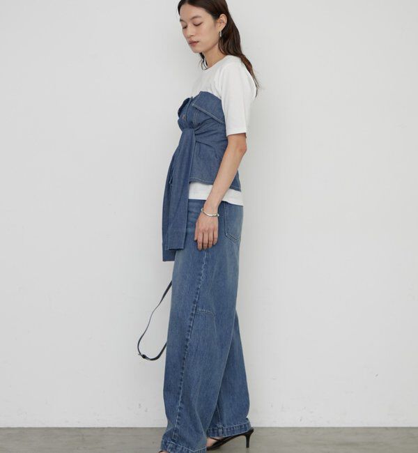  「バレルレッグデニムパンツ」|デニム|