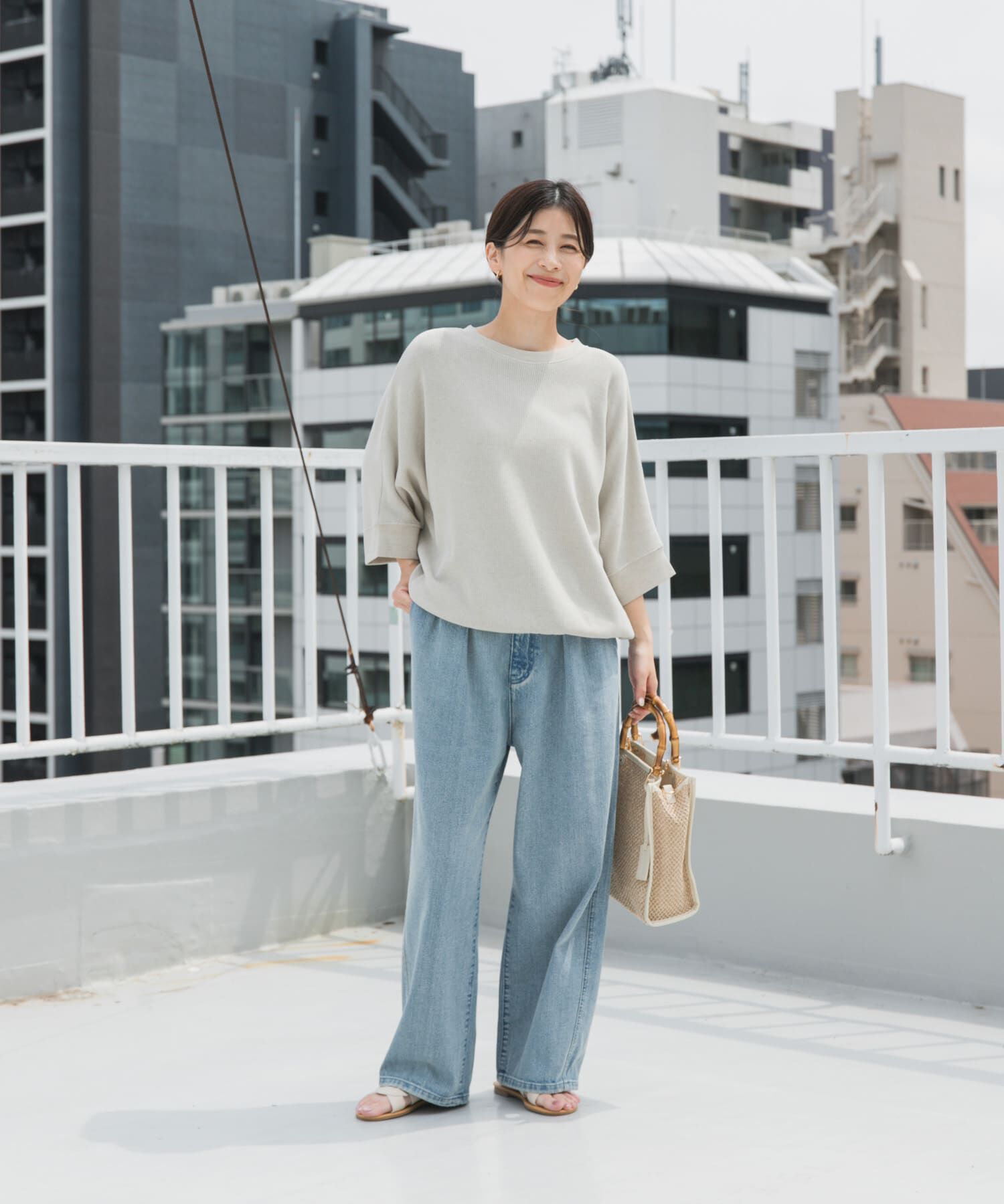 URBAN RESEARCH DOORS「タックフライスワイドTシャツ」|Tシャツ・カットソー|