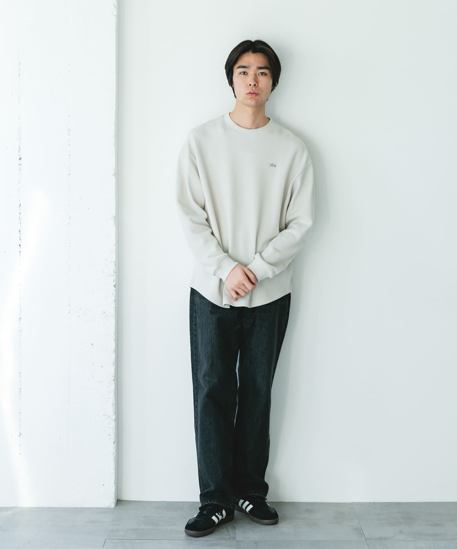URBAN RESEARCH DOORS「『別注』LACOSTE&times;DOORS　THICK PIQUE ROUND LONG-SLEEVE」|Tシャツ・カットソー|