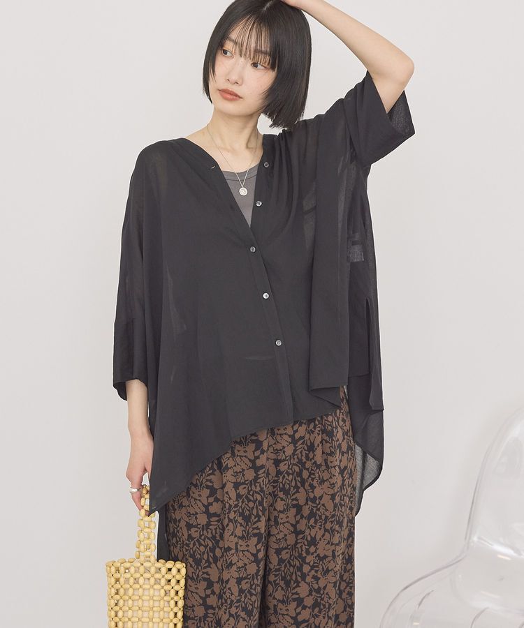 AMERICAN HOLIC「【接触冷感】Vネックポンチョシャツ」|シャツ・ブラウス|Dark Navy