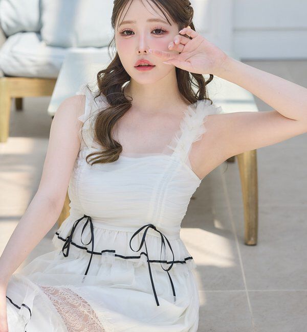  「【Tulle Collection】チュールビスチェ」|シャツ・ブラウス|アイボリー