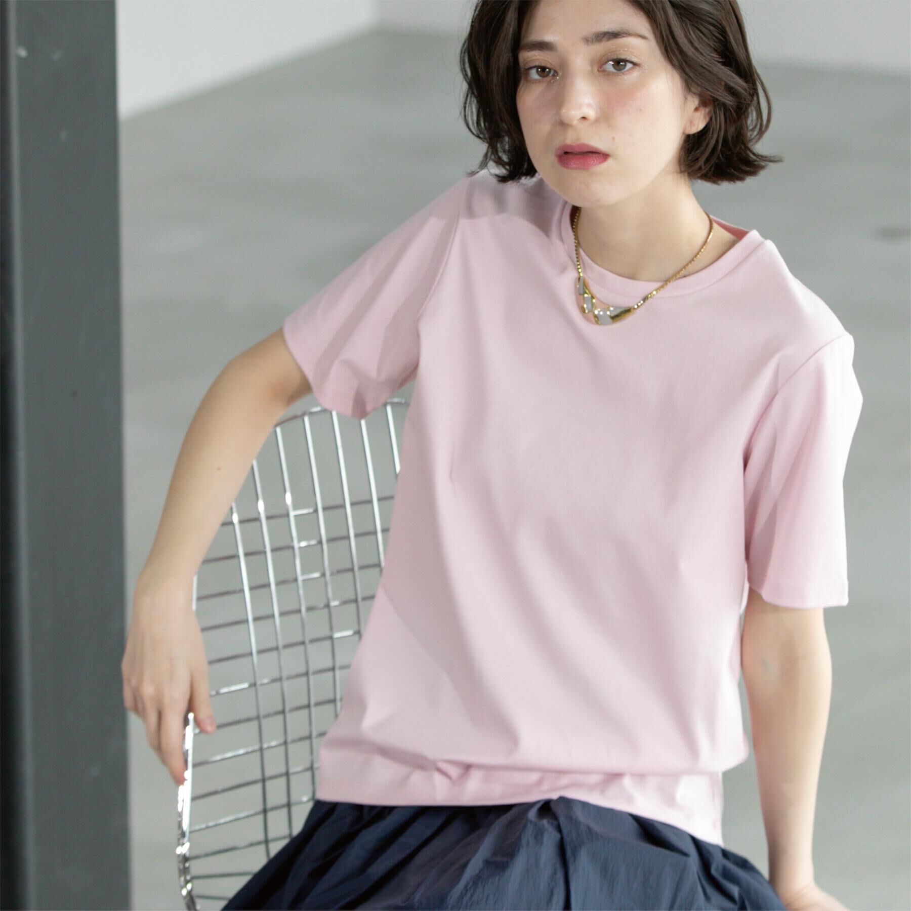OPAQUE.CLIP「《5色展開／SS-LLサイズ》ベーシックTシャツ【UV／接触冷感／洗濯機洗い可】」|Tシャツ・カットソー|