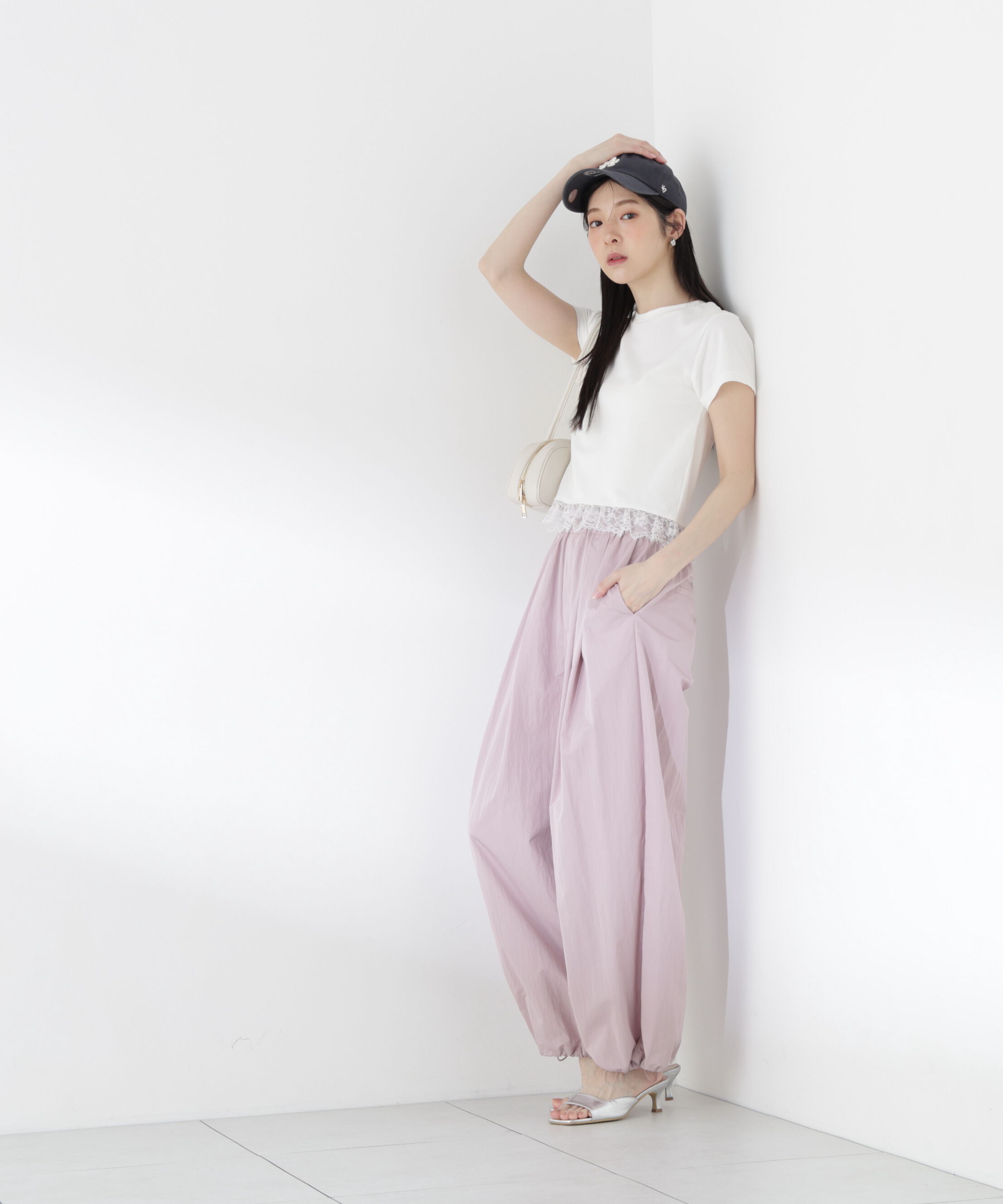 PROPORTION BODY DRESSING「〈a/mie〉レースヘムTシャツ」|Tシャツ・カットソー|