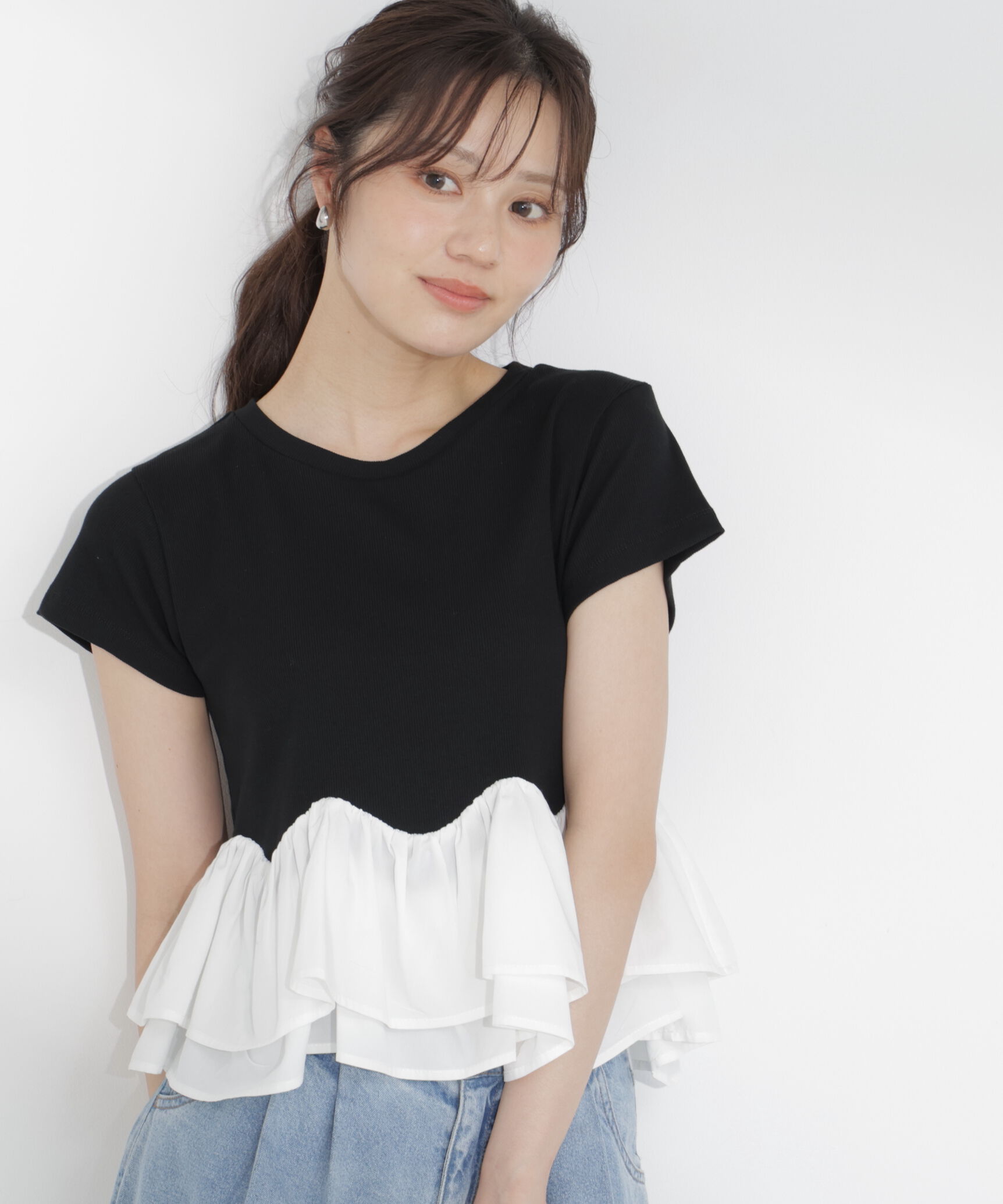 PROPORTION BODY DRESSING「〈a/mie〉ホイップフリルTシャツ」|Tシャツ・カットソー|