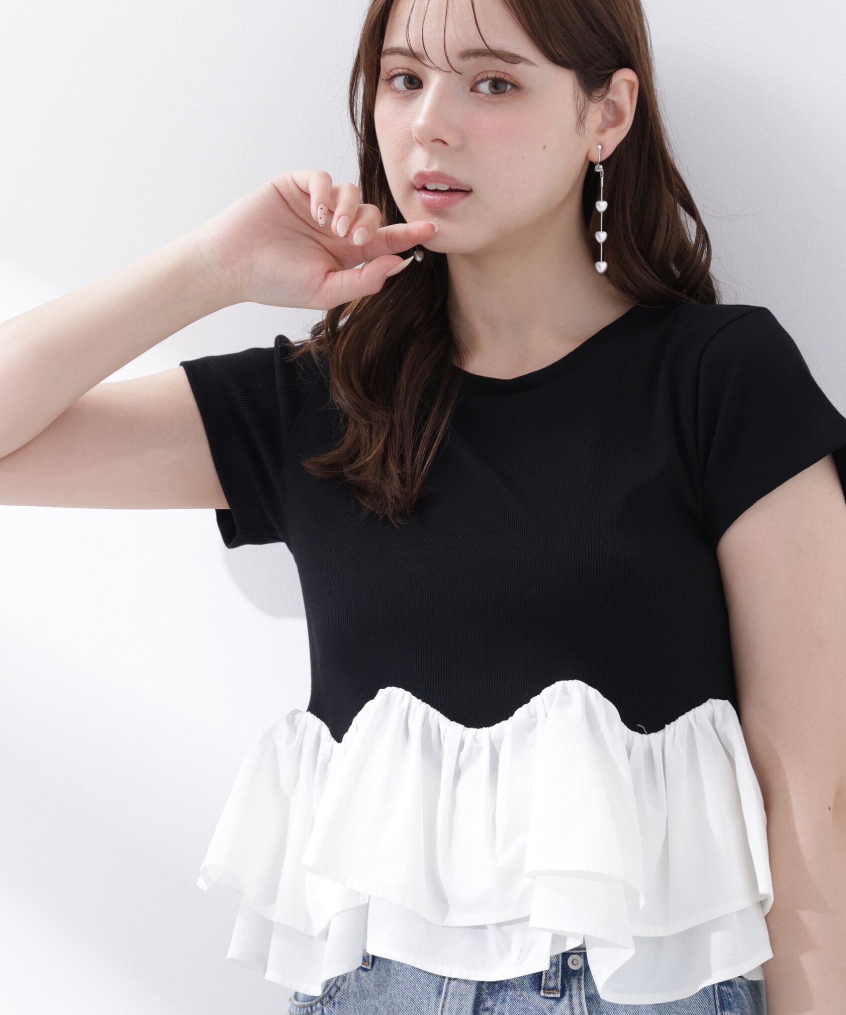 PROPORTION BODY DRESSING「〈a/mie〉ホイップフリルTシャツ」|Tシャツ・カットソー|