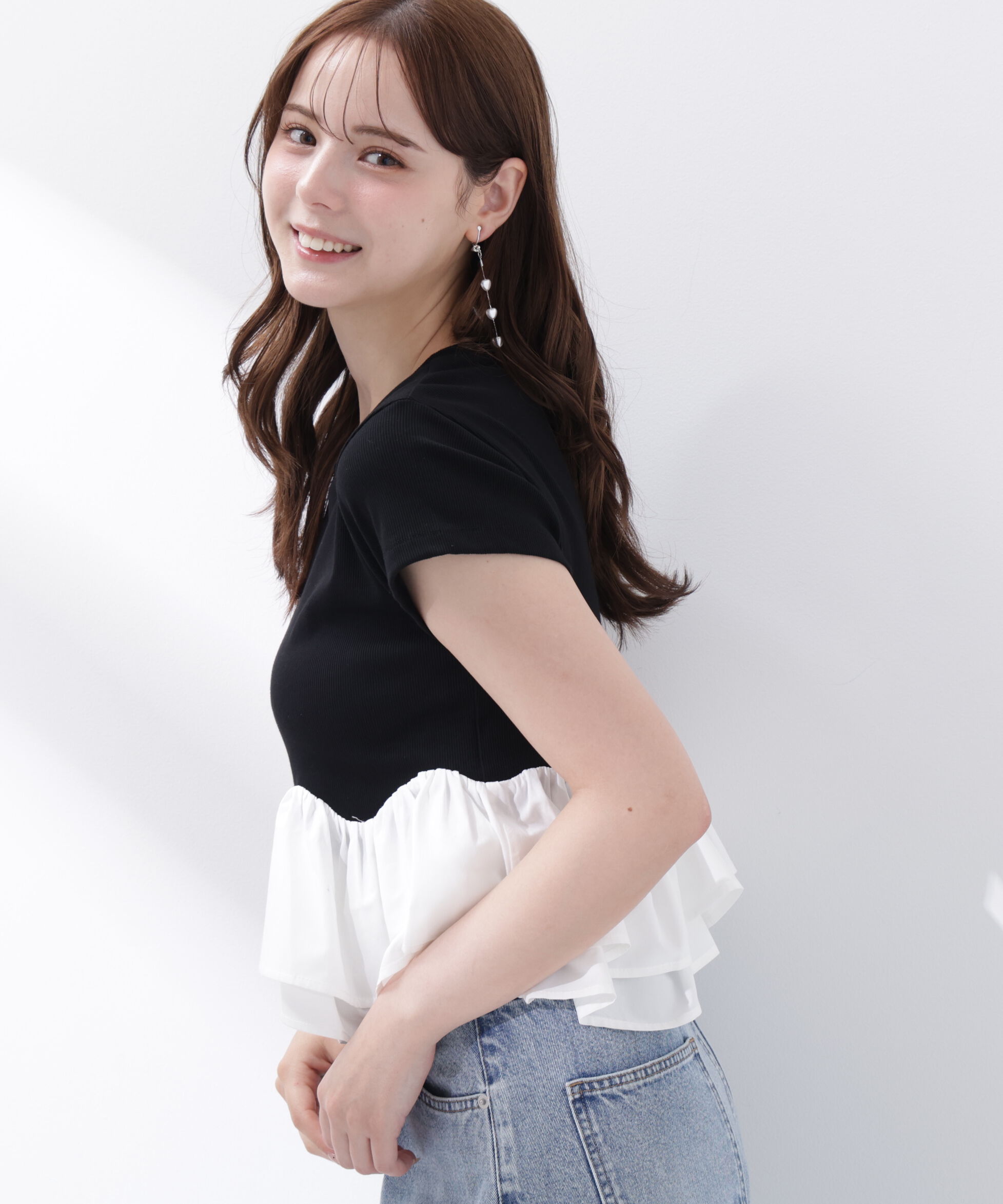 PROPORTION BODY DRESSING「〈a/mie〉ホイップフリルTシャツ」|Tシャツ・カットソー|