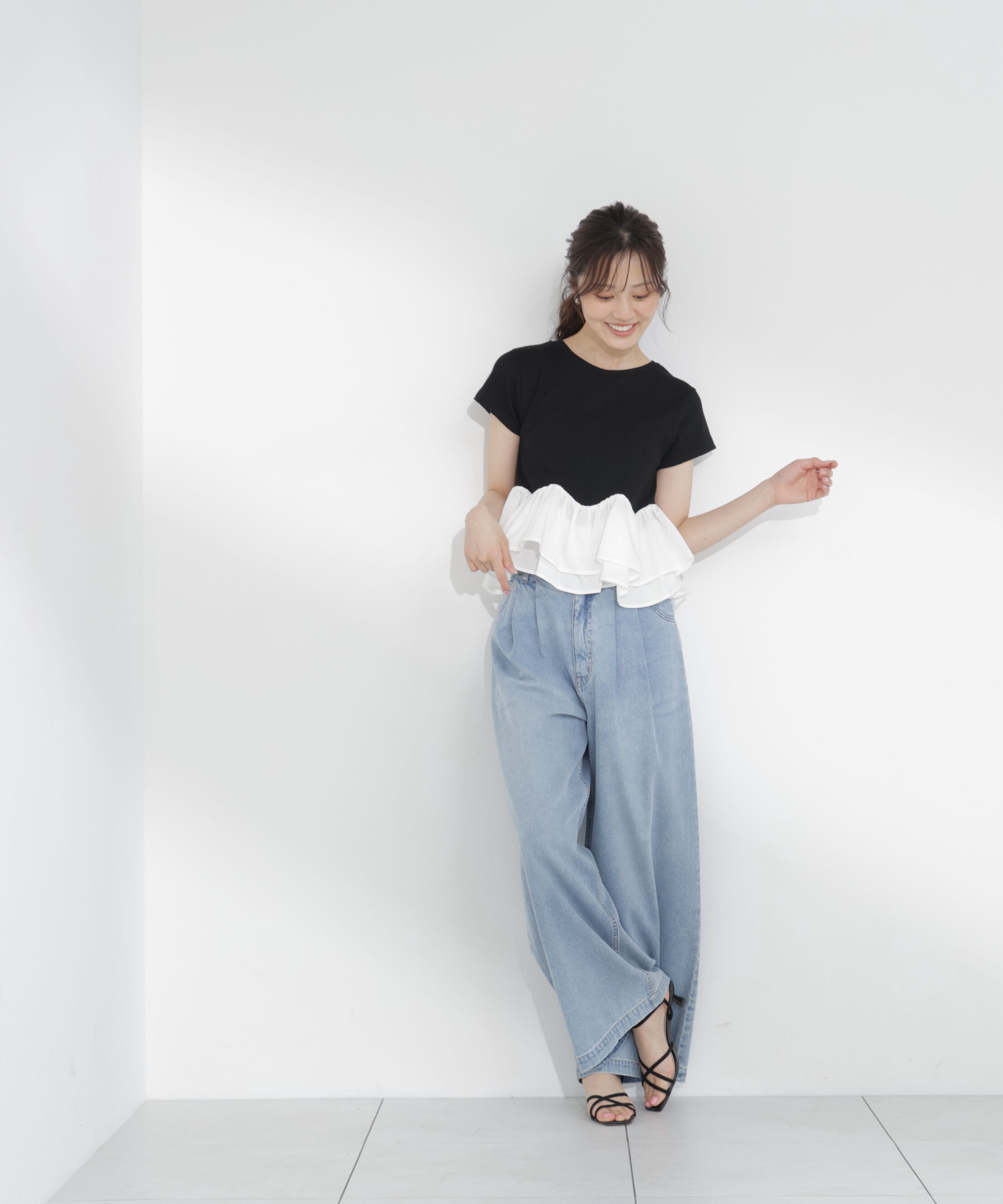 PROPORTION BODY DRESSING「〈a/mie〉ホイップフリルTシャツ」|Tシャツ・カットソー|