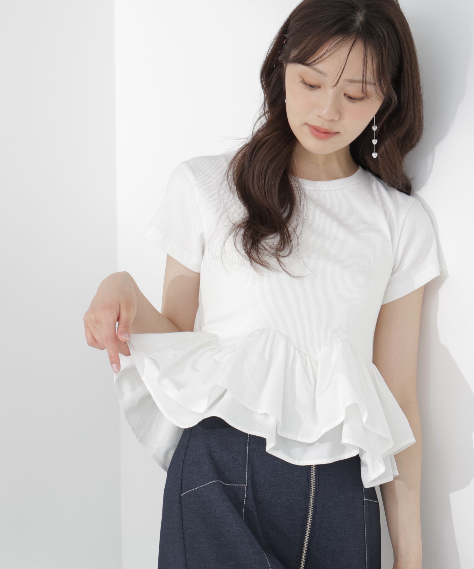 PROPORTION BODY DRESSING「〈a/mie〉ホイップフリルTシャツ」|Tシャツ・カットソー|