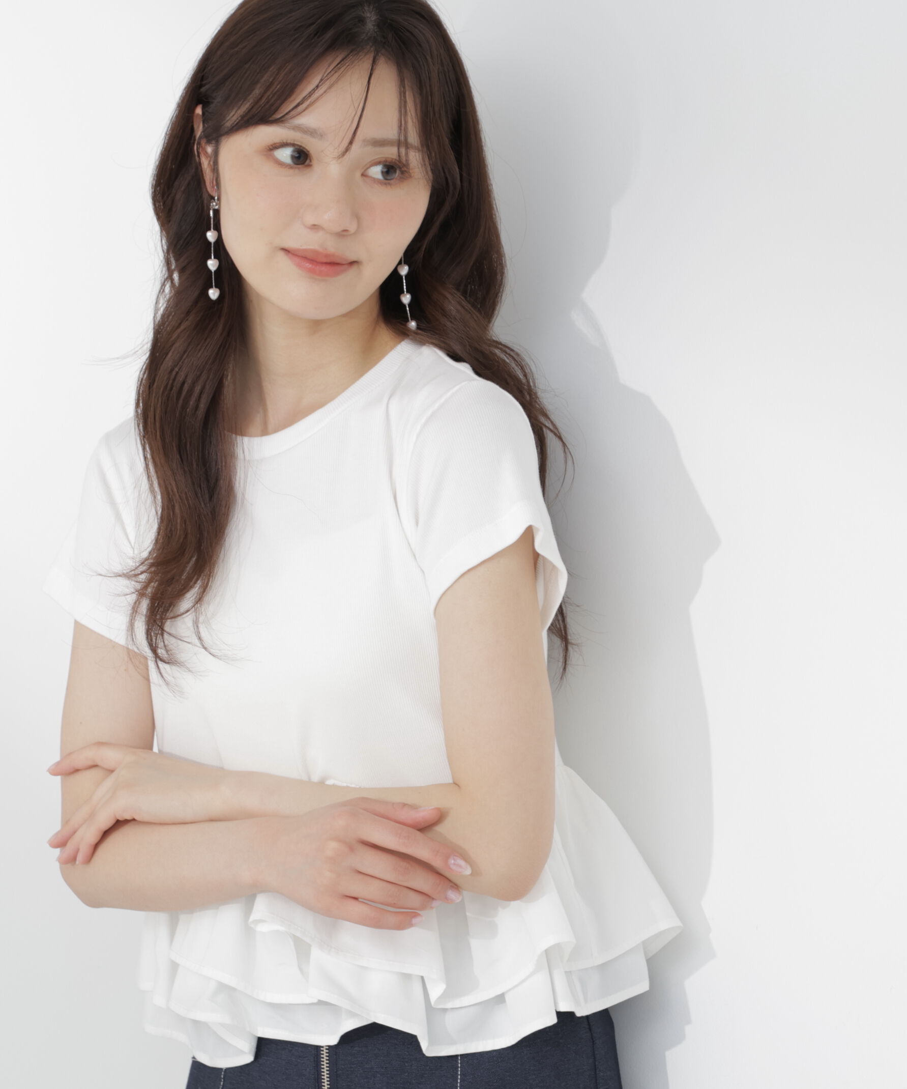 PROPORTION BODY DRESSING「〈a/mie〉ホイップフリルTシャツ」|Tシャツ・カットソー|