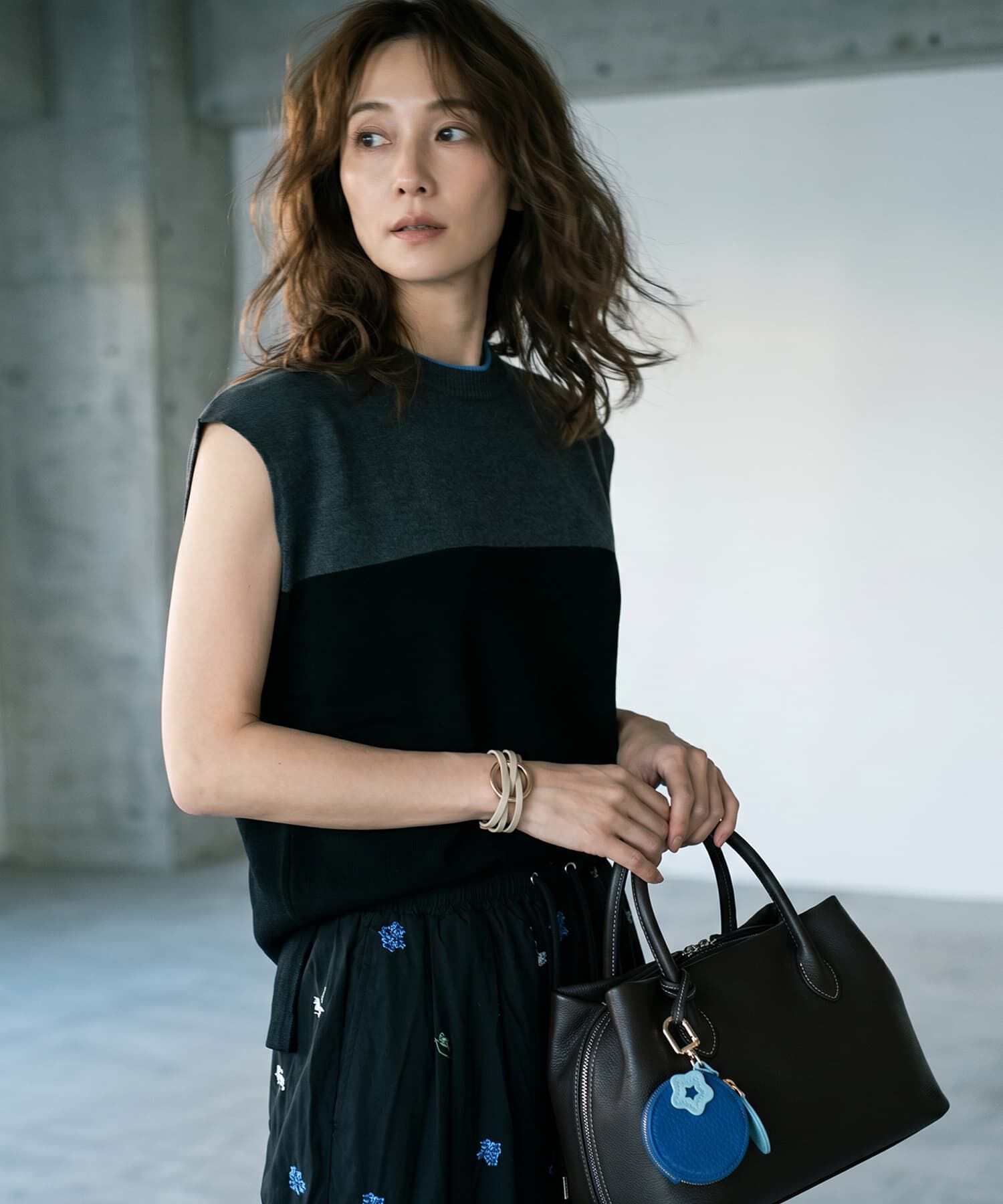STYLE DELI「【BLK001】麻タッチフレンチスリーブプルオーバー」|タンクトップ|