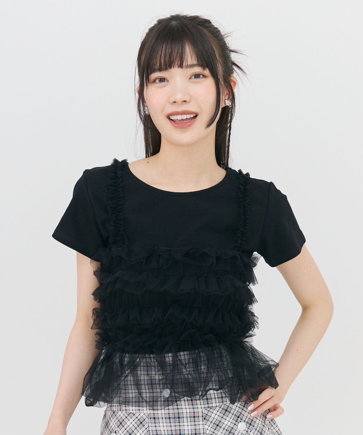 REDYAZEL「チュールビスチェ&times;Ｔシャツ」|Tシャツ・カットソー|黒系その他