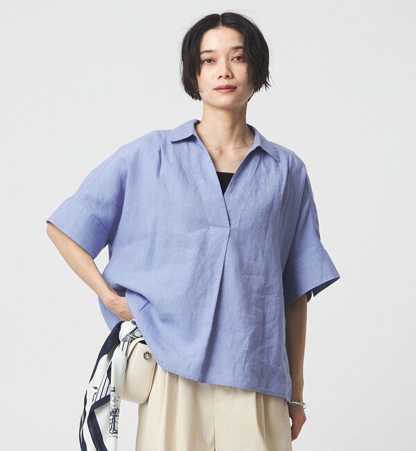 UNITED ARROWS green label relaxing「リネン スキッパー ショートスリーブ シャツ」|シャツ・ブラウス|