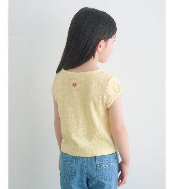UNITED ARROWS green label relaxing「【WEB限定】ハート シシュウ Tシャツ / キッズ 100cm-160cm」|Tシャツ・カットソー|YELLOW