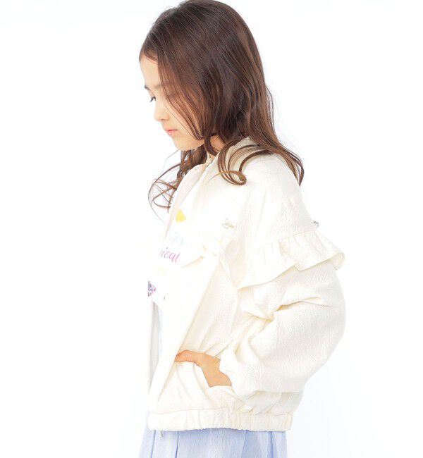SHIPS KIDS「SHIPS KIDS:100～130cm / 〈UVカット〉ドライタッチ フリル ライト ブルゾン」|ブルゾン・スタジャン|