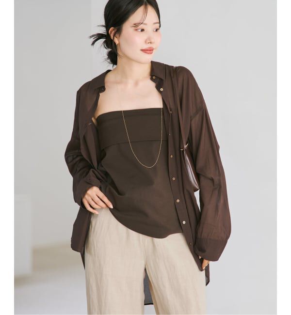 Plage「new cotton sheer シャツ」|シャツ・ブラウス|ブラウン