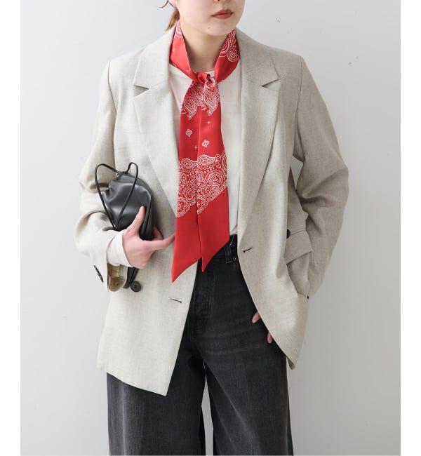 journal standard L'essage「【AENEIS/エネス】Minimal Illusion Silk Twill Bande：スカーフ」|バンダナ・スカーフ|レッド