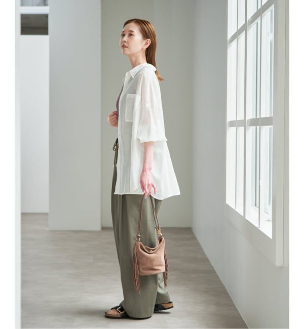 U by SPICK&SPAN「リネンコンエアリーローンオーバーシャツ」|シャツ・ブラウス|