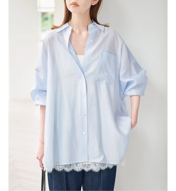 U by SPICK&SPAN「リネンコンエアリーローンオーバーシャツ」|シャツ・ブラウス|