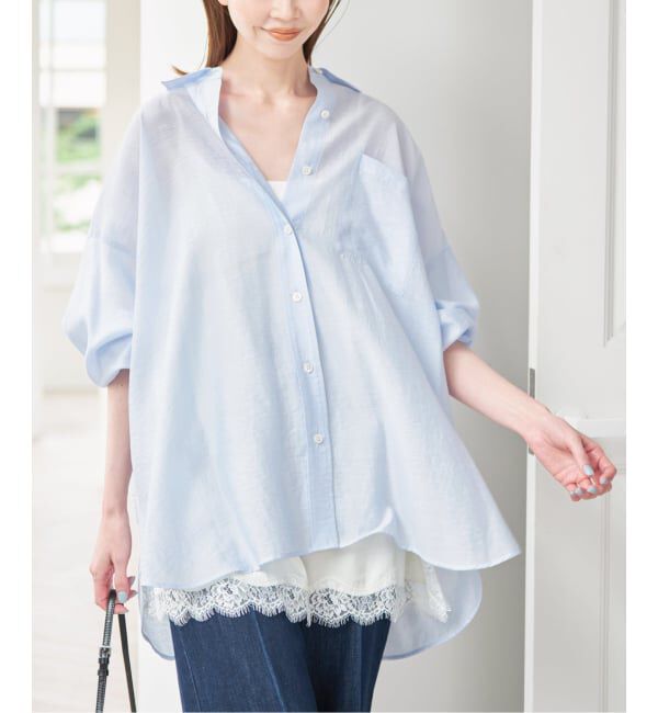 U by SPICK&SPAN「リネンコンエアリーローンオーバーシャツ」|シャツ・ブラウス|
