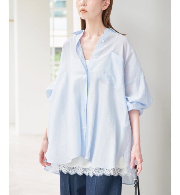 U by SPICK&SPAN「リネンコンエアリーローンオーバーシャツ」|シャツ・ブラウス|