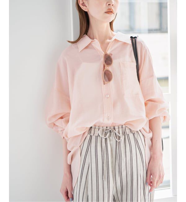 U by SPICK&SPAN「リネンコンエアリーローンオーバーシャツ」|シャツ・ブラウス|